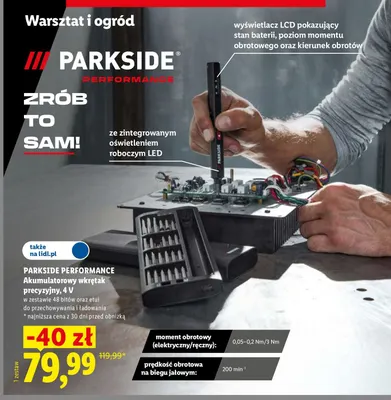 Akumulatorowy wkrętak precyzyjny Parkside Performance promocja w Lidl
