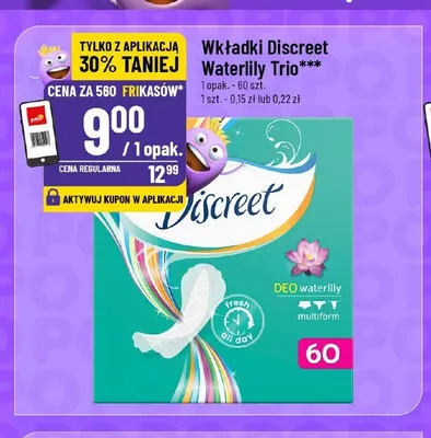 Wkładki higieniczne Discreet Waterlily Trio promocja w POLOmarket