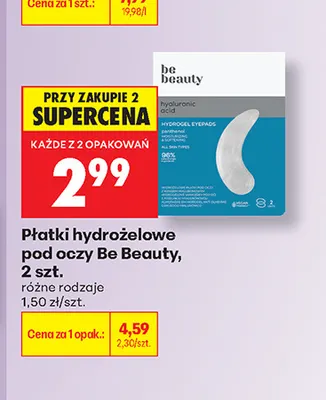 Płatki hydrożelowe pod oczy Be Beauty promocja w Biedronka