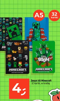 Zeszyt A5 Minecraft 32 kartki w kratkę promocja w Dealz