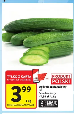 Ogórek szklarniowy luz promocja w Intermarche