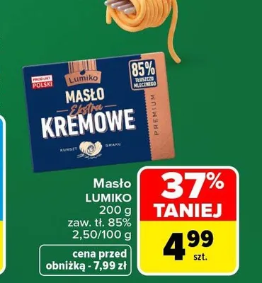 Masło ekstra kremowe Lumiko promocja w Carrefour Market