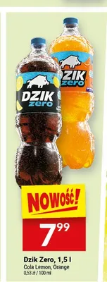 Napój gazowany Dzik Zero Lemon promocja w Twój Market