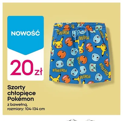 Szorty chłopięce Pokémon z bawełną promocja w Pepco