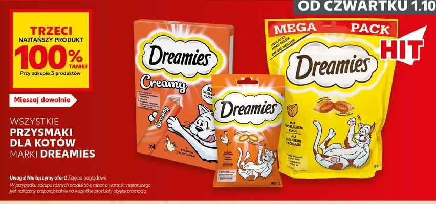 Przysmak dla kotów Dreamies z serem promocja w Kaufland