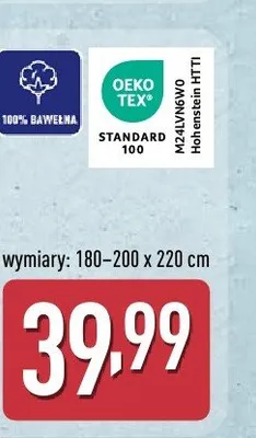Prześcieradło z jerseyu 180-200x220cm promocja w Aldi