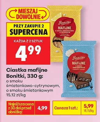 Ciastka maflajne o smaku śmietankowo-cytrynowym promocja w Biedronka