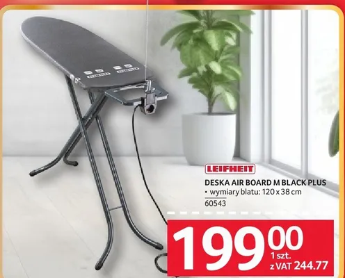 DESKA AIR BOARD M BLACK PLUS LEIFHEIT promocja w Selgros