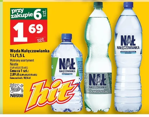 Woda Nałęczowianka delikatnie gazowana 1,5 l promocja w TOPAZ