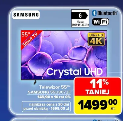 Telewizor 55" Samsung 55U8072F promocja w Carrefour