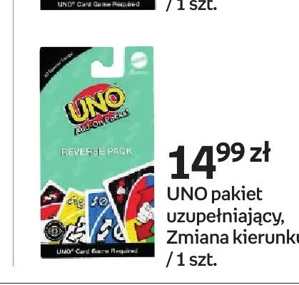 Gra karciana UNO pakiet uzupełniający Zmiana kierunku promocja w Empik