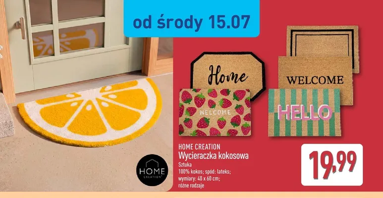 Wycieraczka kokosowa Home Creation promocja w Aldi