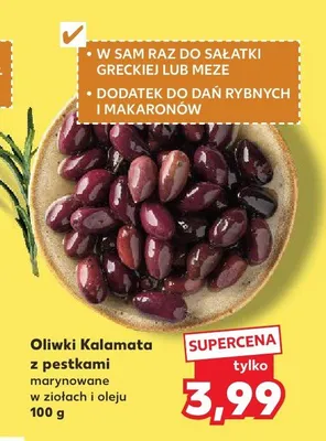 Oliwki Kalamata z pestkami marynowane w ziołach i oleju promocja w Kaufland