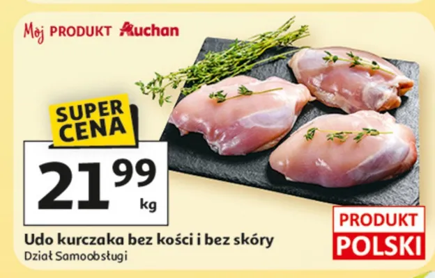 Udo kurczaka bez kości i bez skóry promocja w Auchan