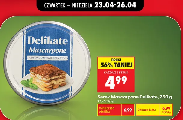 Serek Mascarpone promocja w Biedronka
