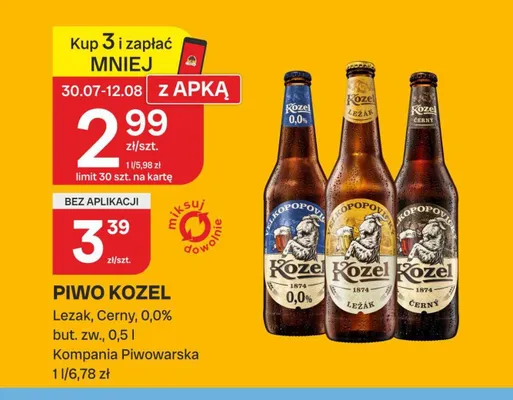 Piwo bezalkoholowe Kozel promocja w Chorten