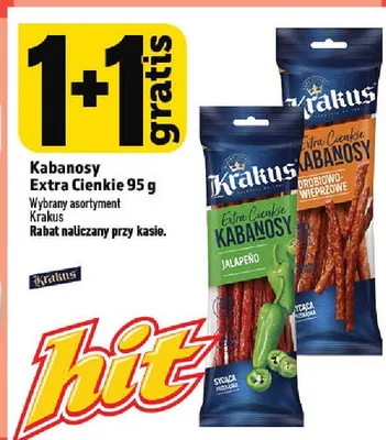Kabanosy Extra Cienkie Krakus promocja w TOPAZ