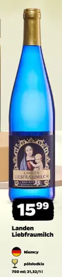 Wino białe półsłodkie Landen Liebfraumilch Niemcy promocja w Netto