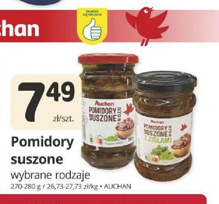 Pomidory suszone w oleju Auchan promocja w Marketvita