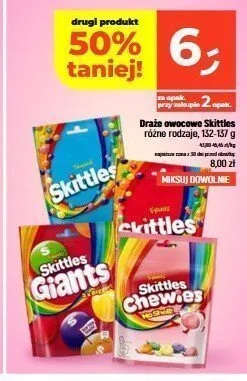 Draże owocowe Skittles Chewies promocja w Dealz
