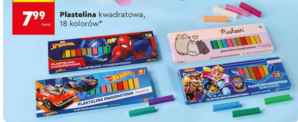 Plastelina kwadratowa, 18 kolorów promocja w Biedronka