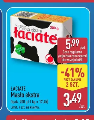 Masło ekstra Łaciate promocja w Aldi