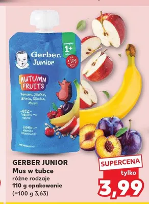 Mus w tubce GERBER JUNIOR Autumn Fruits promocja w Kaufland