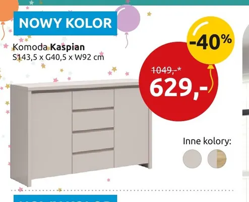 Komoda Kaspian promocja w Black Red White
