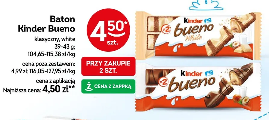 Baton Kinder Bueno klasyczny promocja w Żabka