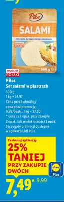 Ser salami w plastrach promocja w Lidl