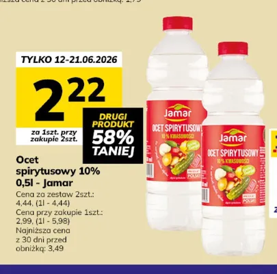 Ocet spirytusowy 10% Jamar promocja w Hitpol