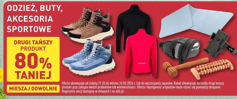 Odzież, buty, akcesoria sportowe promocja w Aldi
