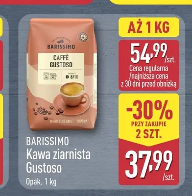 Kawa ziarnista Barissimo Gustoso promocja w Aldi