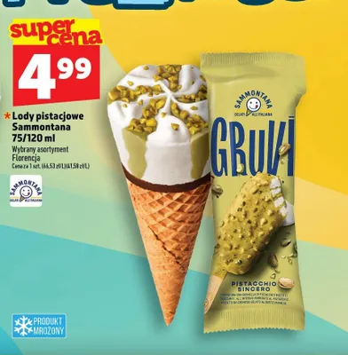 Lody rożek pistacjowy Sammontana promocja w TOPAZ