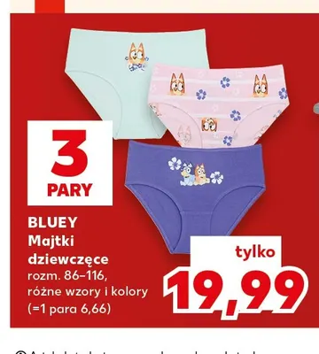 Majtki dziewczęce Bluey 3-pak promocja w Kaufland