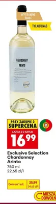 Wino wytrawne białe Exclusive Selection Chardonnay Arinto promocja w Biedronka