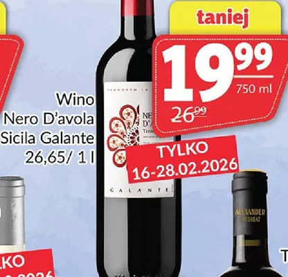 Wino Nero D'avola Sicilia Galante promocja w Prim Market