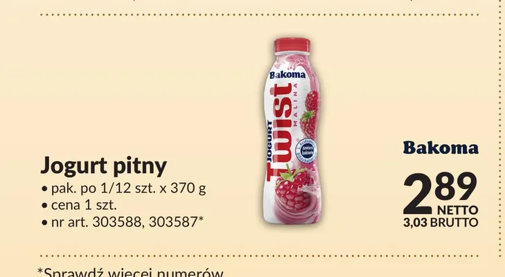 Jogurt pitny Twist Bakoma promocja w Makro
