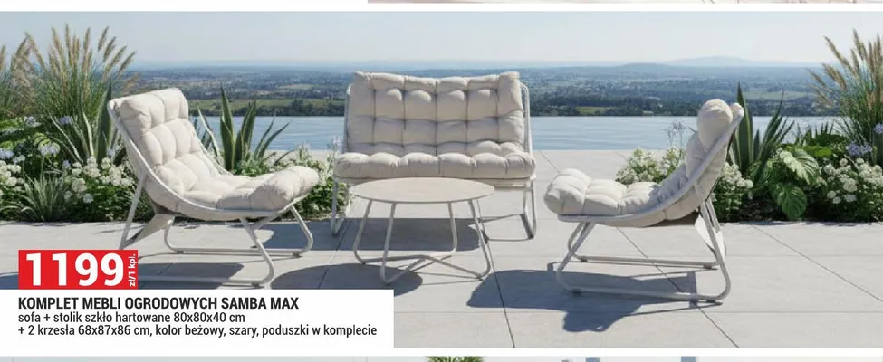 Komplet mebli ogrodowych Samba Max promocja w Merkury Market