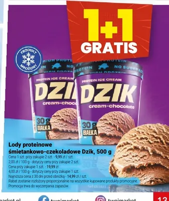 Lody proteinowe śmietankowe Go active promocja w Twój Market