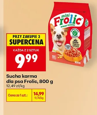 Sucha karma dla psa Frolic promocja w Biedronka