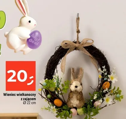 Wieniec wielkanocny z zającem promocja w Dealz