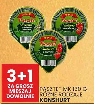 Pasztet mk 130g różne rodzaje promocja w Wafelek