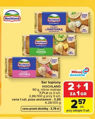 Ser topiony Hochland z szynką promocja w Carrefour