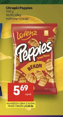 Chrupki Peppies Bekon promocja w Delikatesy Centrum