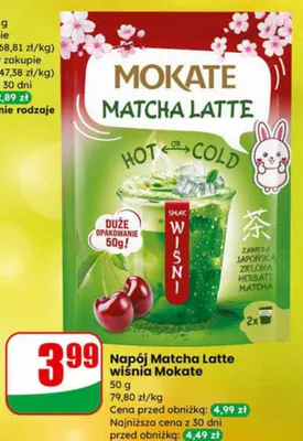 Napój Matcha Latte wiśnia promocja w Dino