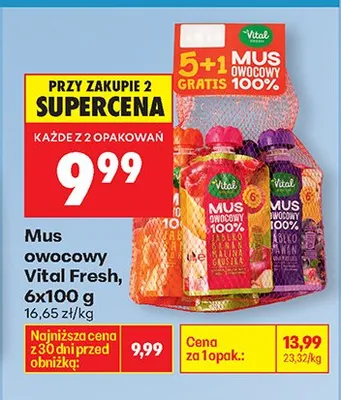 Mus owocowy różne smaki promocja w Biedronka