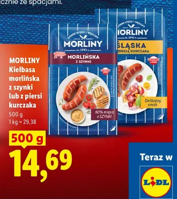 Kiełbasa morlińska z szynki Morliny promocja w Lidl
