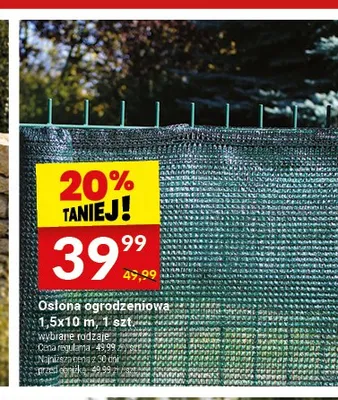 Osłona ogrodzeniowa 1,5x10 m promocja w Twój Market