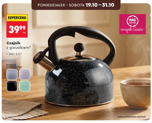Czajnik z gwizdkiem 2,5 l Mg Home promocja w Biedronka